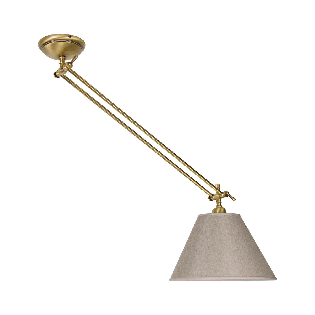 Ceiling Movable Light Real Brass With Linen Shade Ghidini 1849