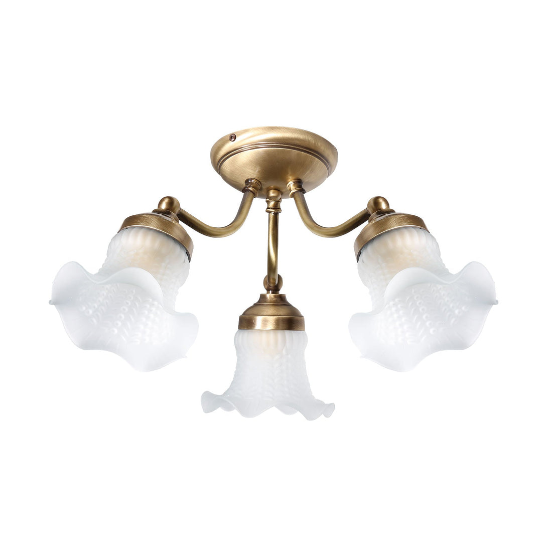 Classic Bedroom Ceiling Lights Brass And Glass Ghidini 1849