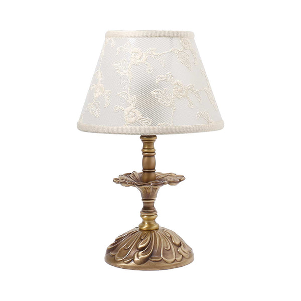 t4option0_0 | Classic Bedside Lamp Small Brass White Cloth Angelica Ghidini 1849