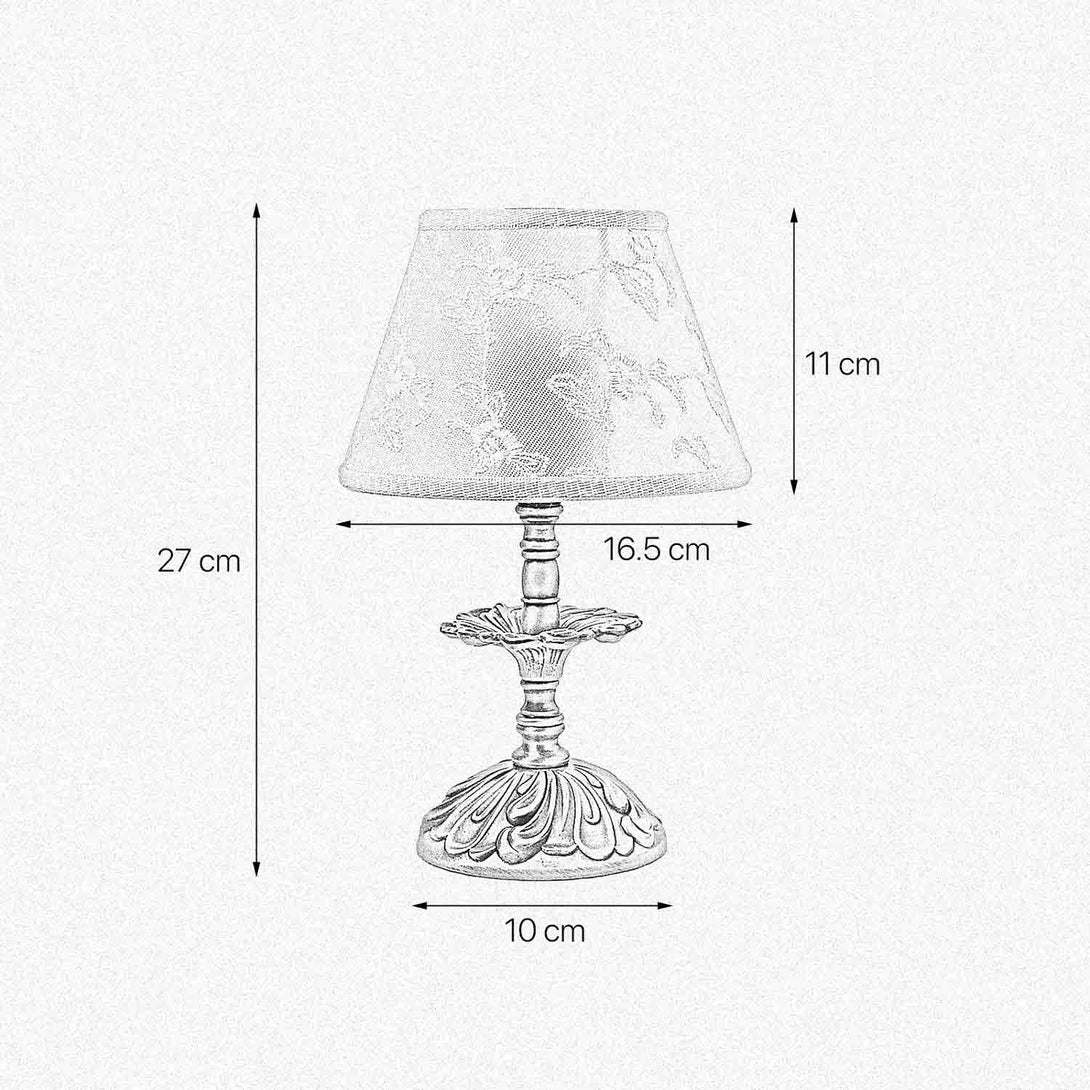 Classic Bedside Lamp Small Brass White Cloth Angelica Ghidini 1849