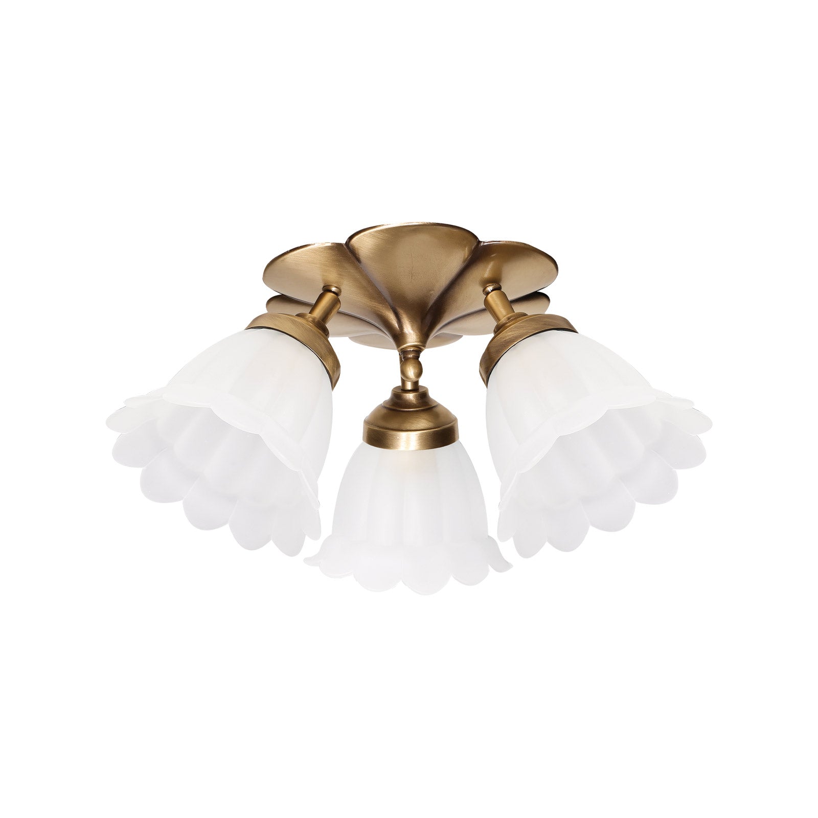 Classic Ceiling Light Brass And Sunflower Glasses by Ghidini 1849