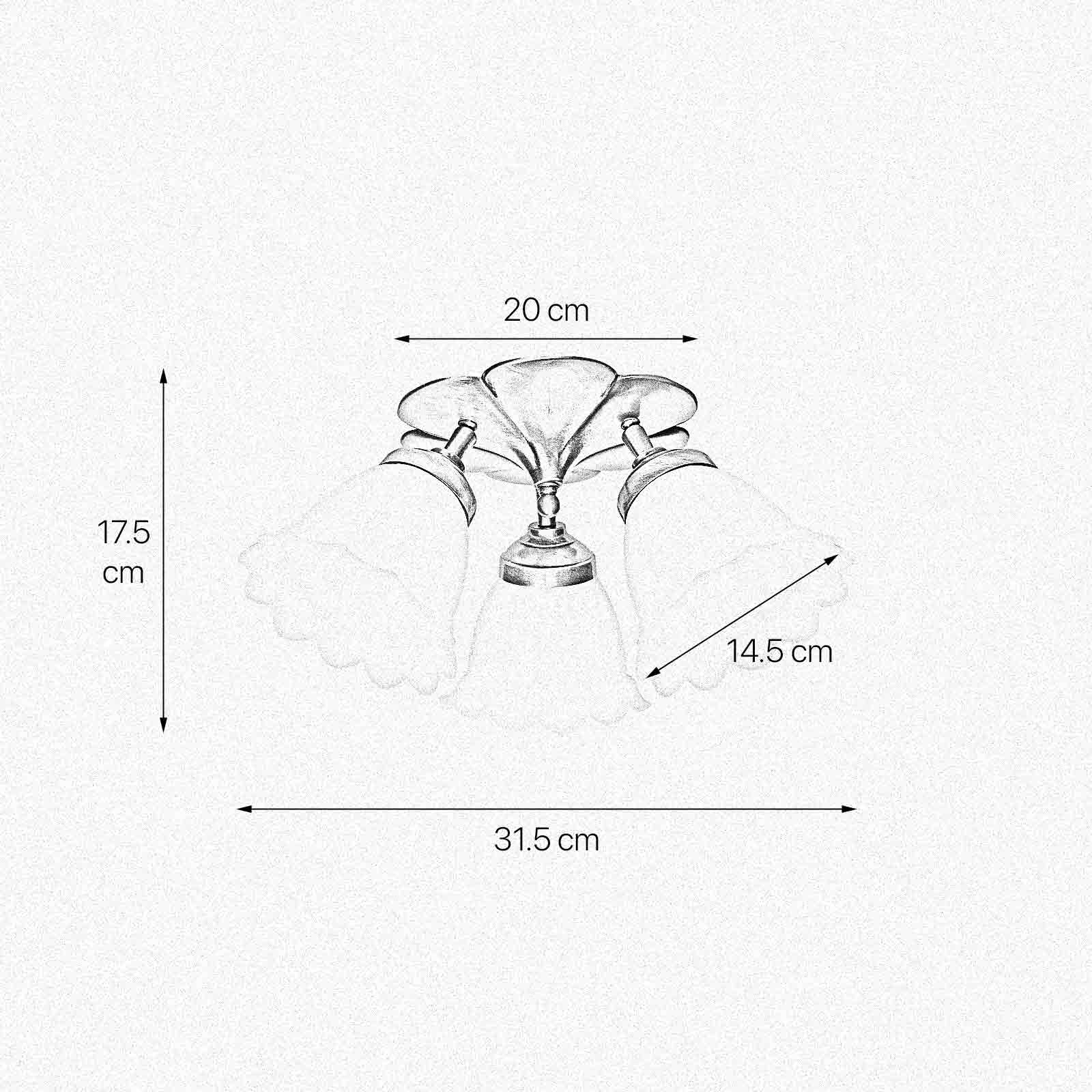 Classic Ceiling Light Brass And Sunflower Glasses by Ghidini 1849