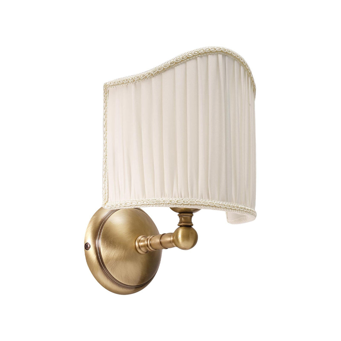 Classic Wall Lamp In Brass With Premium Cloth Shade Ghidini 1849
