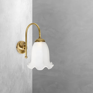 Classic Wall Light Brass Floral Glass E14 Premium | Ghidini 1849