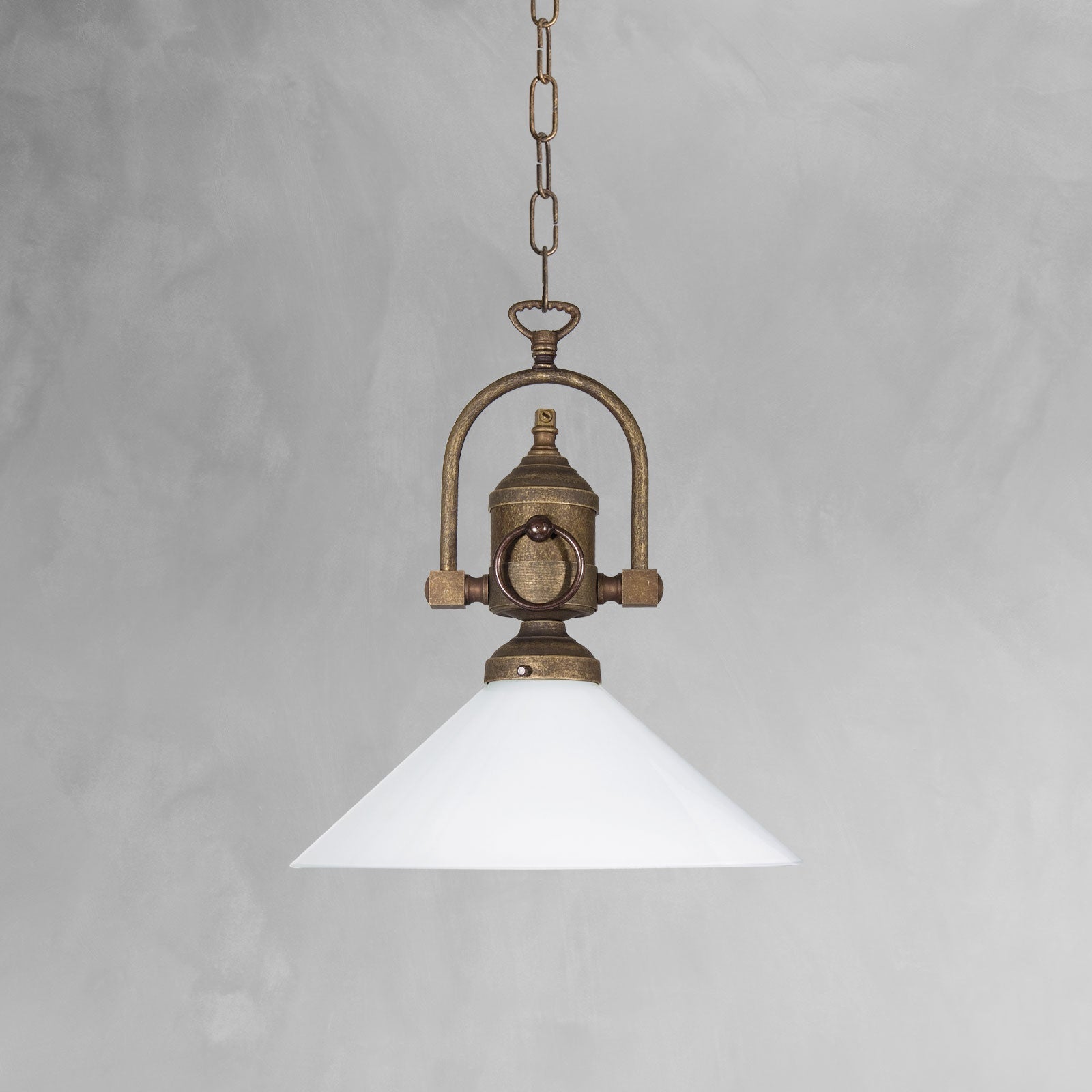 Cone Hanging Light Antique Brass 30 Cm Fiordo | Ghidini 1849