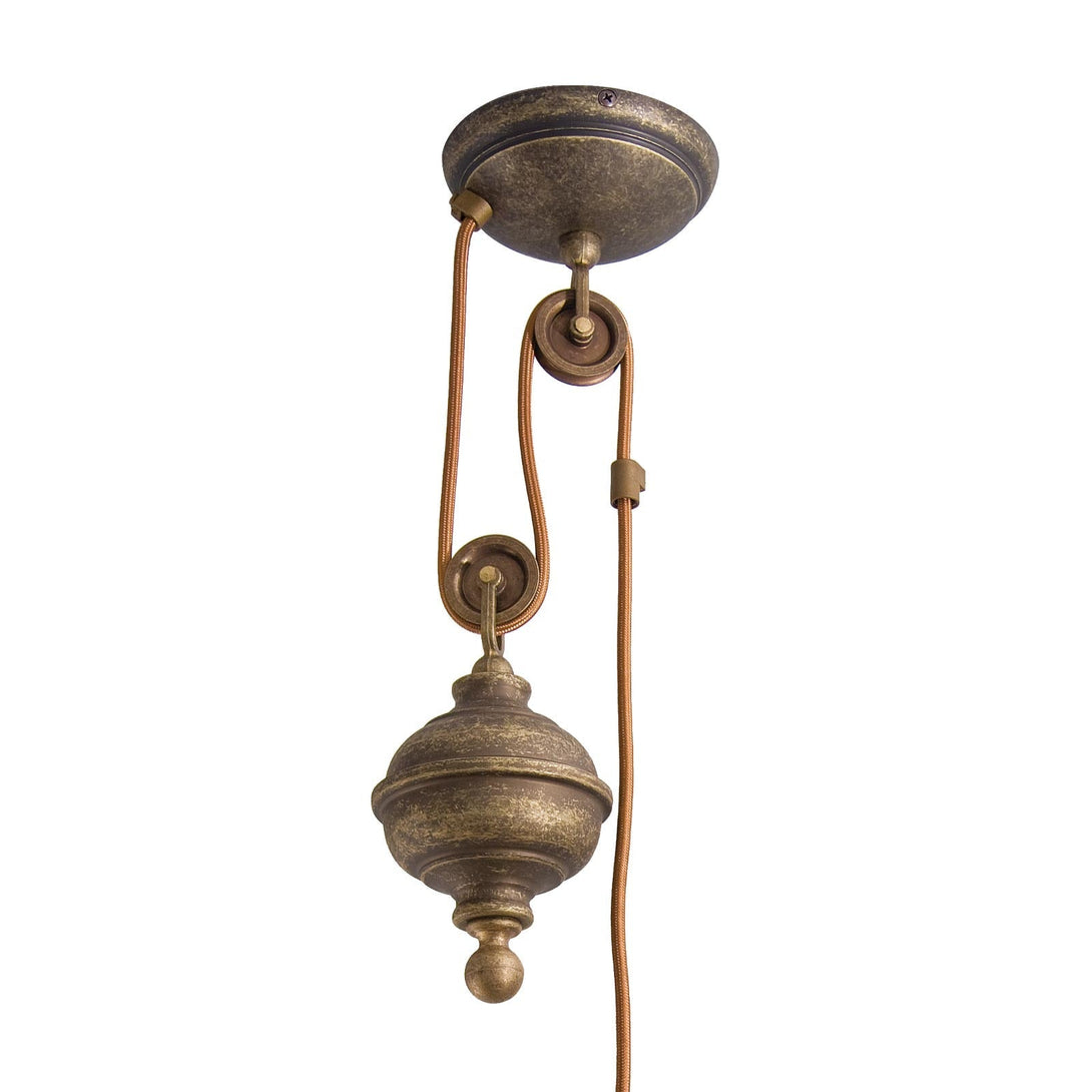 Cone Pendant Light Brass Balance Wheel Fiordo Ghidini 1849