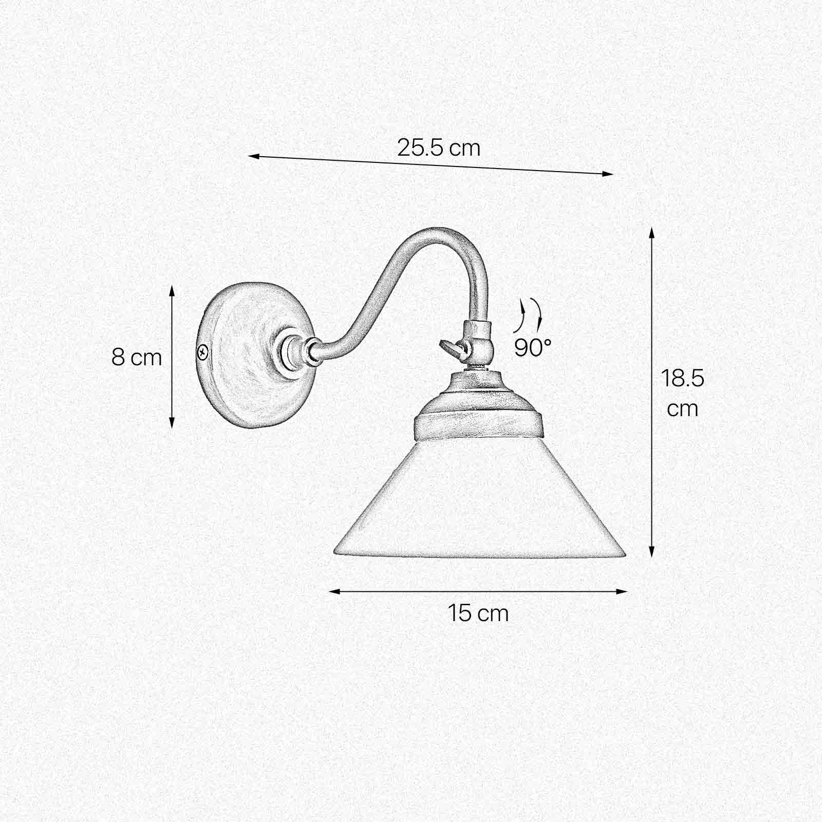 t4option0_0 | Cone Wall Lamp Adjustable White Glass Sofia Ghidini 1849