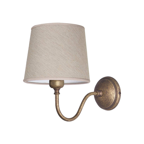 t4option0_0 | Country Style Wall Light In Antique Brass And Linen Ghidini 1849