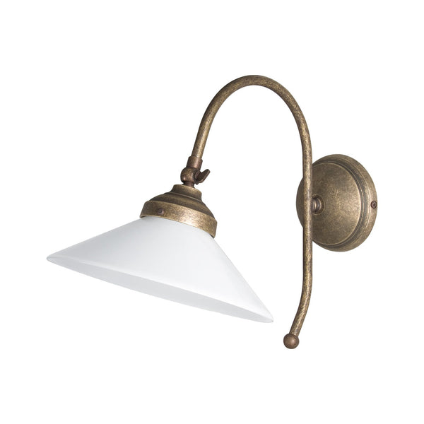 t4option0_0 | Country Wall Light Antique Brass White Cone Ghidini 1849