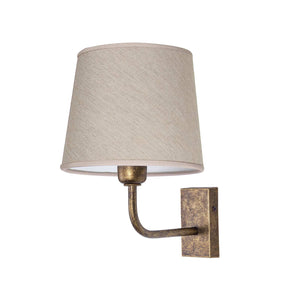 Country Wall Sconce In Premium Brass And Linen | Ghidini 1849