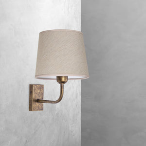 Country Wall Sconce In Premium Brass And Linen | Ghidini 1849