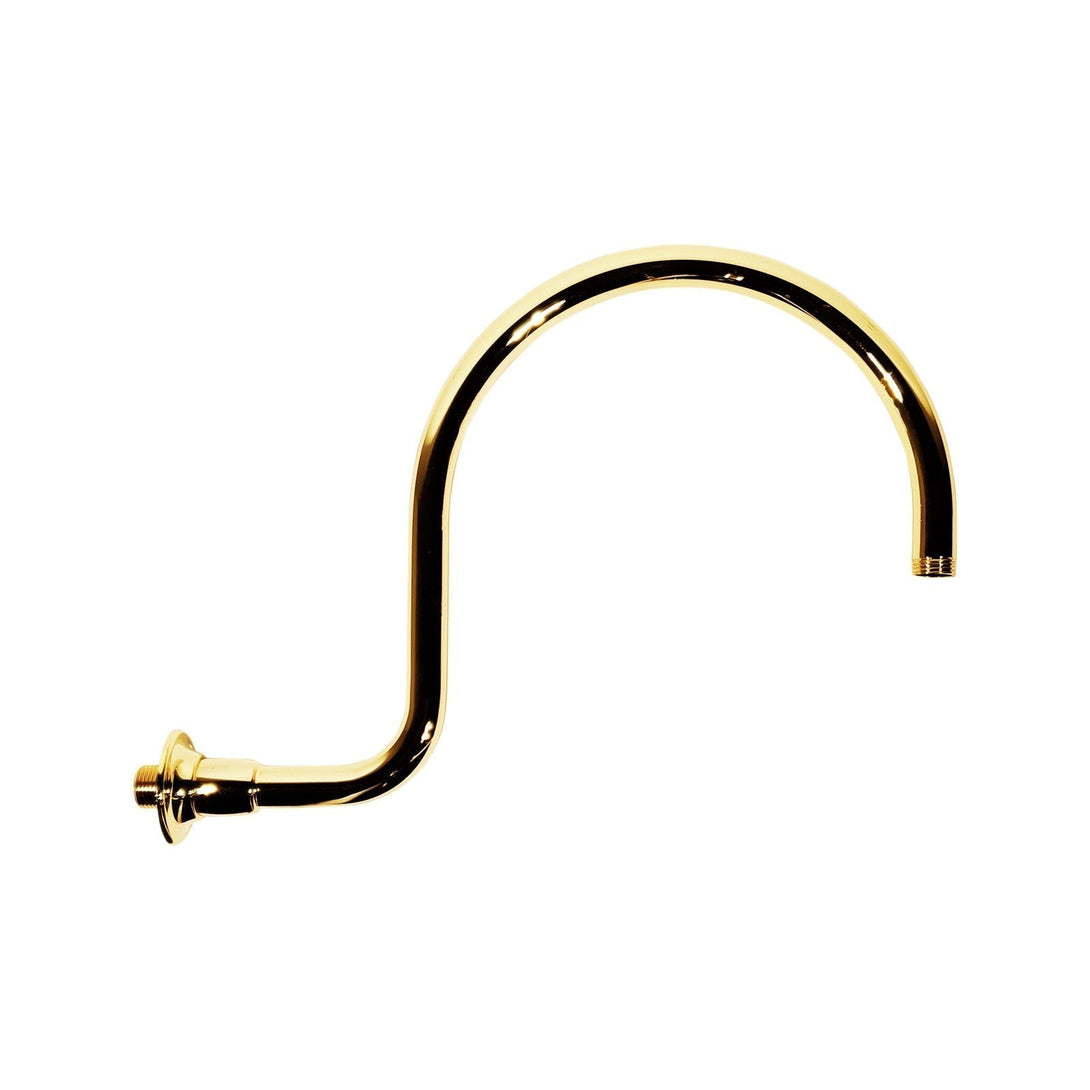 Curved Shower Pipe 24K Gold Plated Brass 36 Cm Ghidini 1849