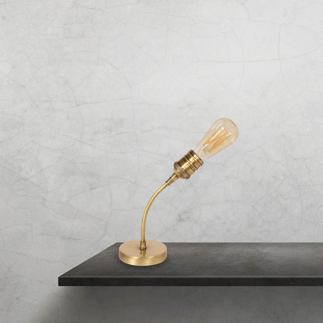 Curved Table Lamp Brass Retro Premium Led Edison Ghidini 1849