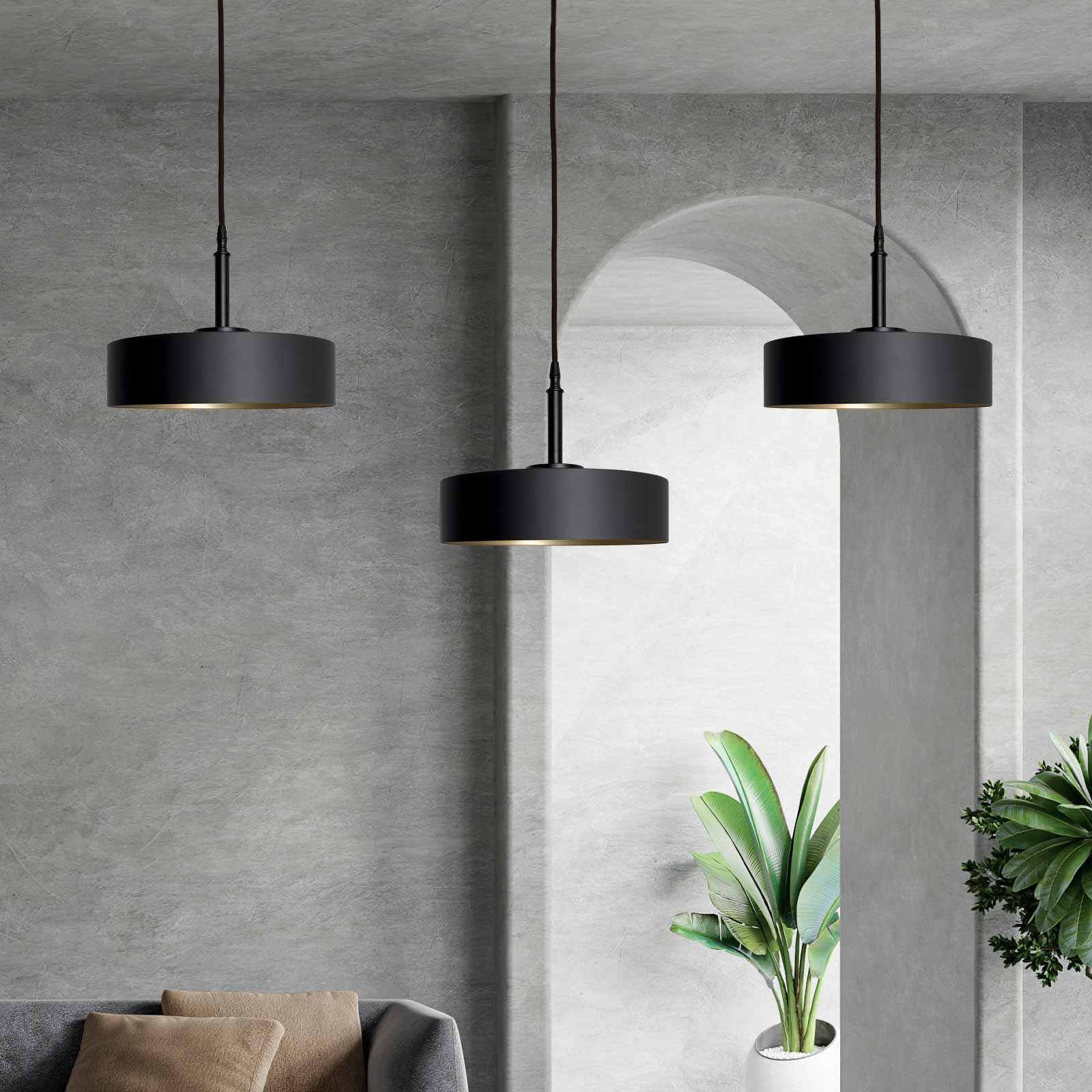 Design Pendant Light Black And Gold Premium | Ghidini 1849