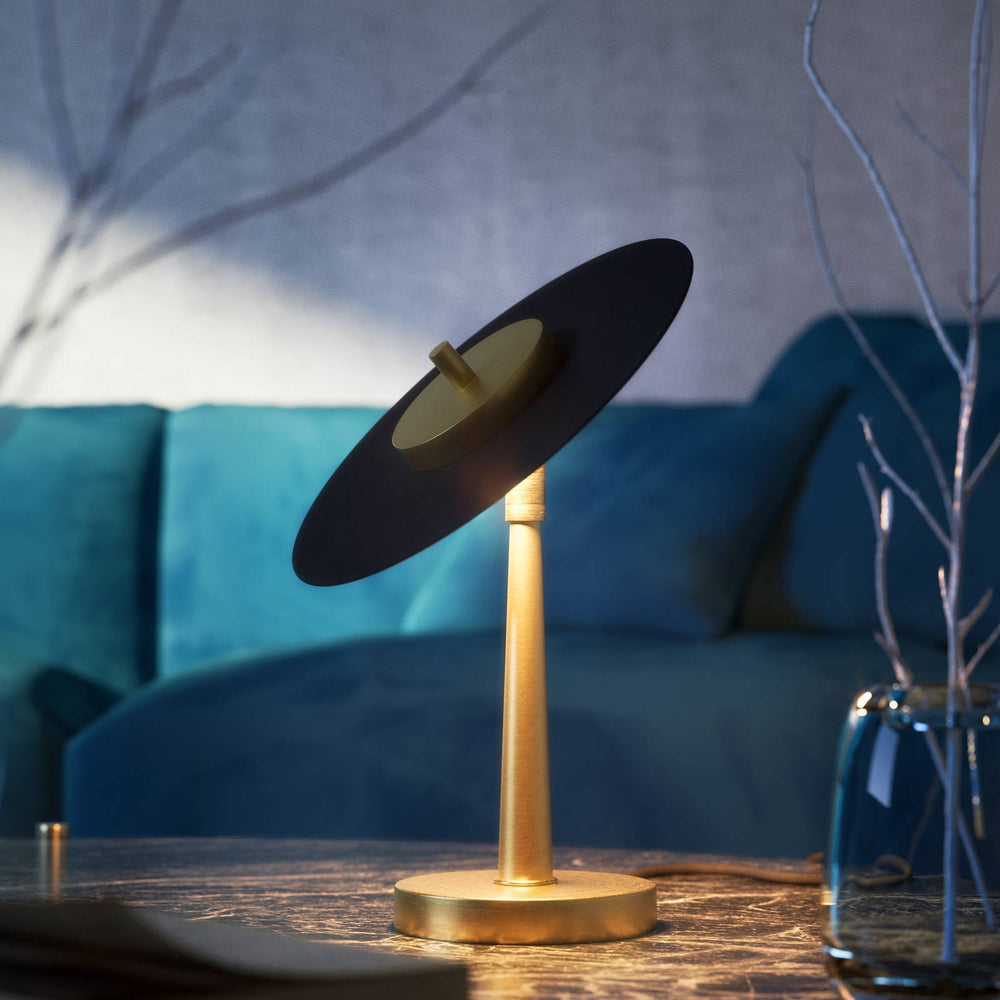 Small Decorative Table Lamp In Premium Floral Brass