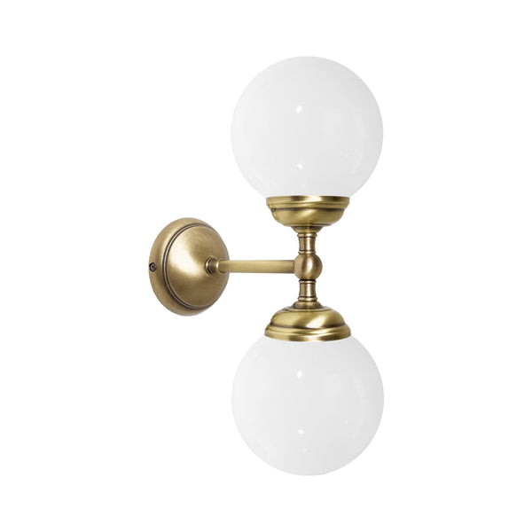 t4option0_0 | Double Globe Wall Lamp Glass and Brass Incanto Ghidini 1849