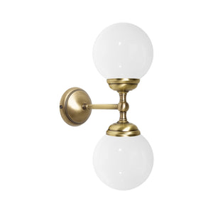 Double Globe Wall Lamp Glass and Brass Incanto | Ghidini 1849