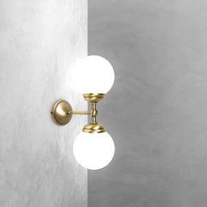 Double Globe Wall Lamp Glass and Brass Incanto | Ghidini 1849