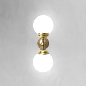 Double Globe Wall Lamp Glass and Brass Incanto | Ghidini 1849