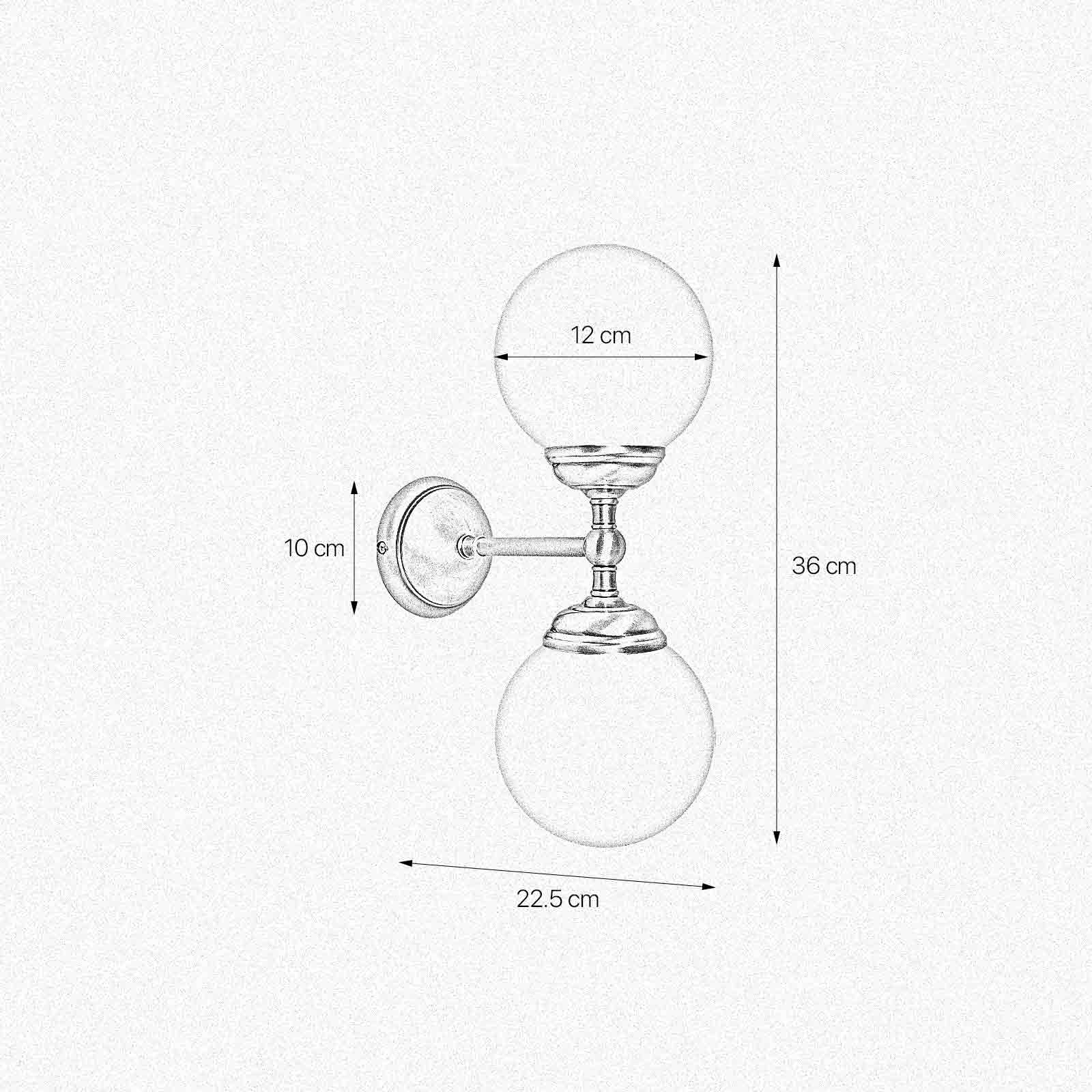 Double Globe Wall Lamp Glass and Brass Incanto | Ghidini 1849