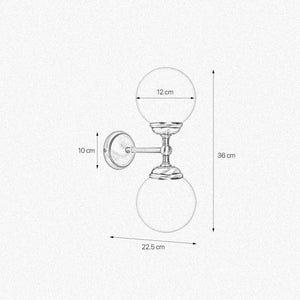 Double Globe Wall Lamp Glass and Brass Incanto | Ghidini 1849