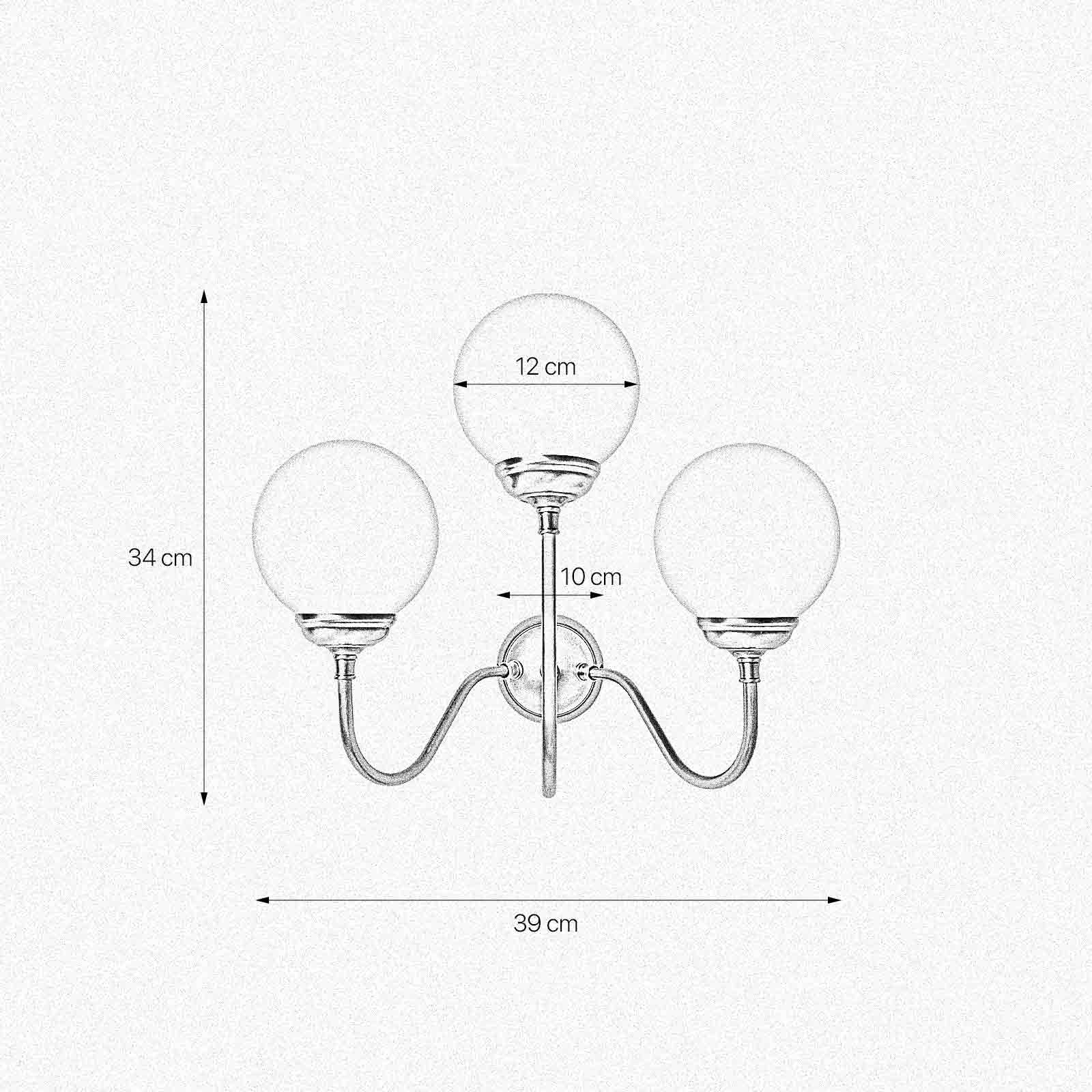 Elegant Globe Wall Lamp with 3 Glasses Incanto | Ghidini 1849