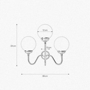 Elegant Globe Wall Lamp with 3 Glasses Incanto | Ghidini 1849