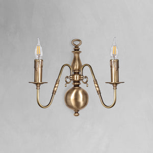 t4option0_0 | Flemish Wall Light In Real Brass With 2 Flames Ghidini 1849