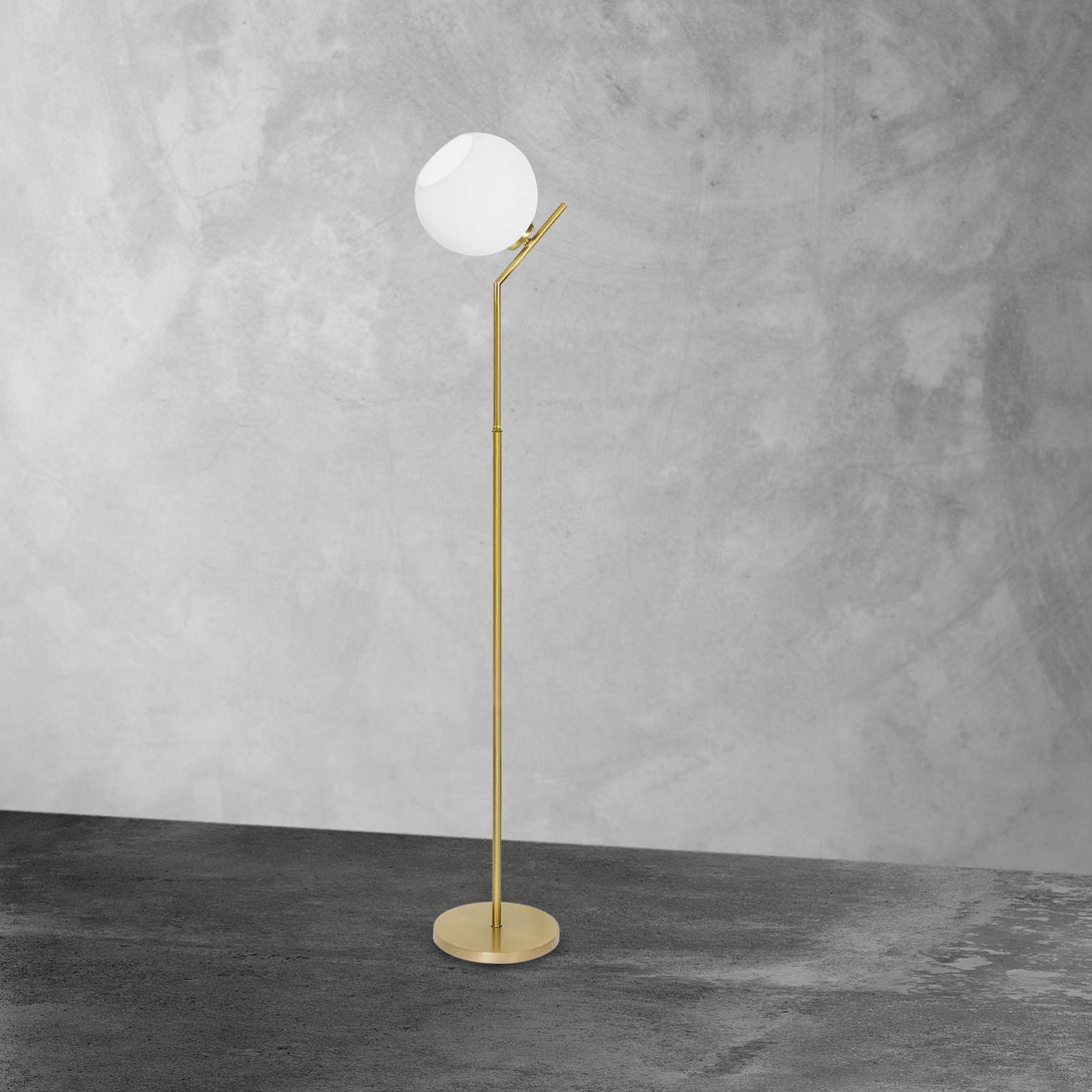 Floor Lamp Sphere White Brass Bronze Trivia Ghidini 1849