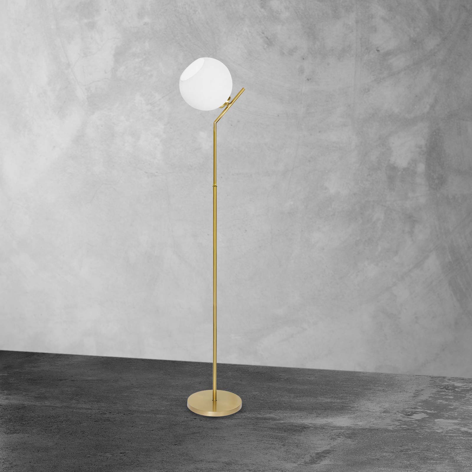 Floor Lamp Sphere White Brass Bronze Trivia | Ghidini 1849