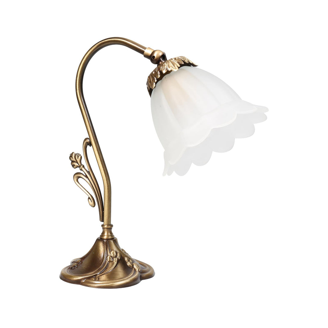 Floral Bedside Lamp Brass Premium And Glass Decor Ghidini 1849