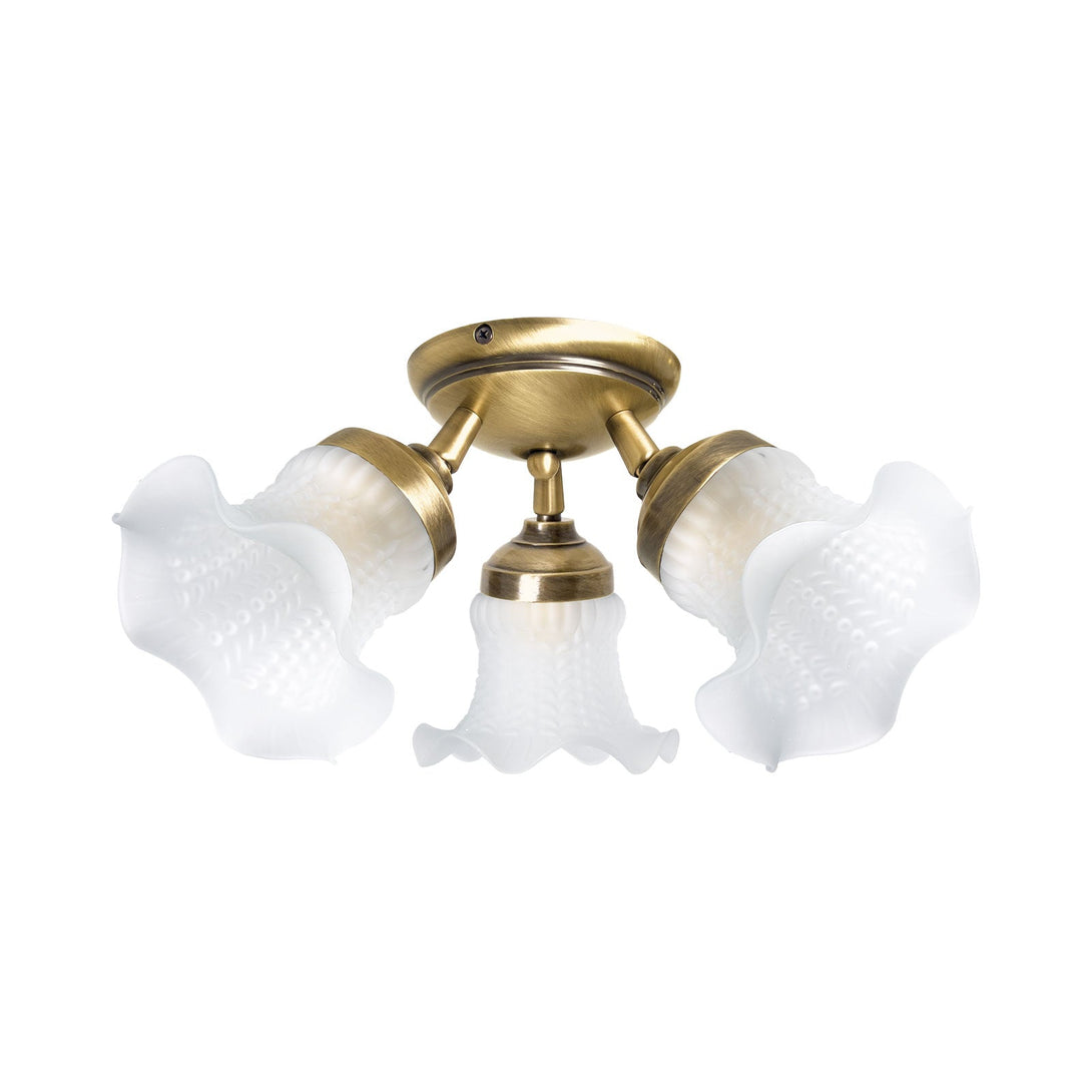 Floral Ceiling Light Brass Glass Premium Design Ghidini 1849