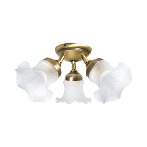 Floral Ceiling Light Brass Glass Premium Design by Ghidini 1849