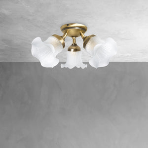 Floral Ceiling Light Brass Glass Premium Design by Ghidini 1849