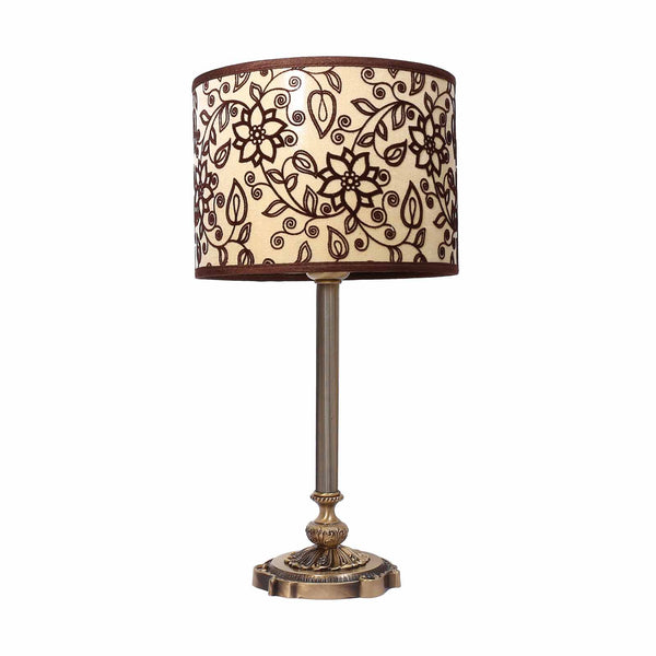 t4option0_0 | Floral Table Lamp Brass And Decorative Fabric Shade Ghidini 1849