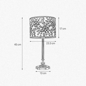 Floral Table Lamp Brass And Decorative Fabric Shade | Ghidini 1849