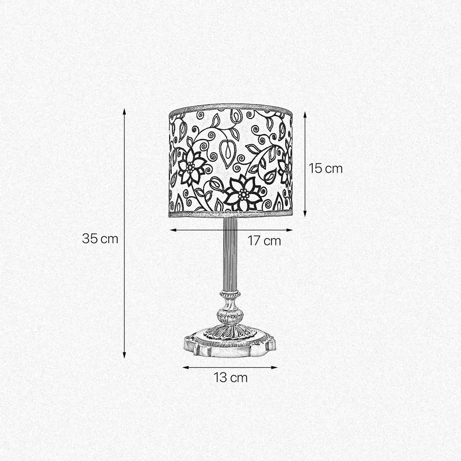 Floral Table Lamp Brass And Decorative Fabric Shade | Ghidini 1849