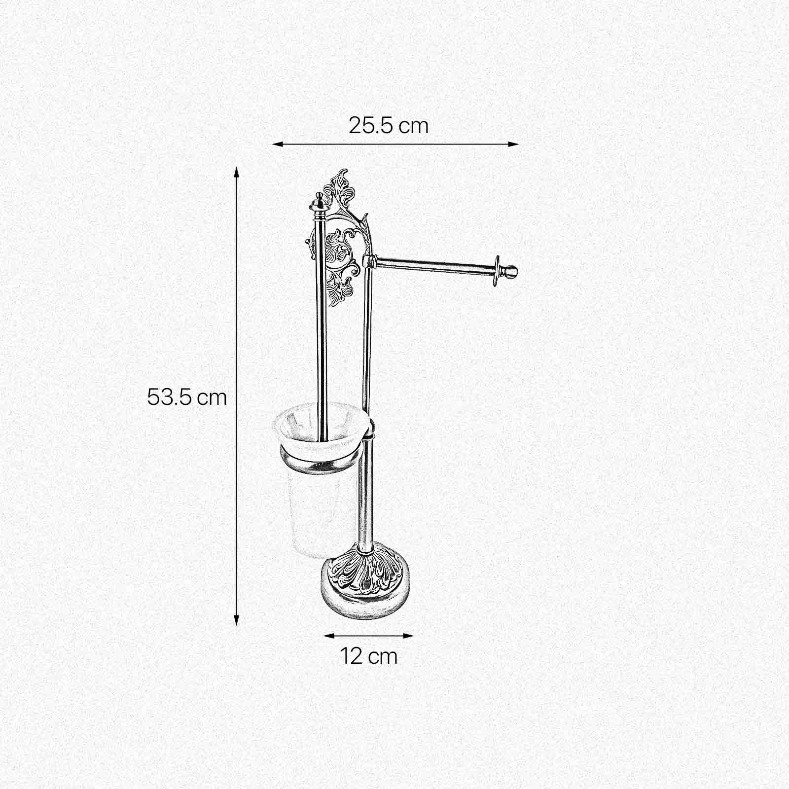 Freestanding Toilet Brush And Paper Holder Brass Art Nouveau | Ghidini 1849