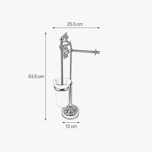 Freestanding Toilet Brush And Paper Holder Brass Art Nouveau | Ghidini 1849