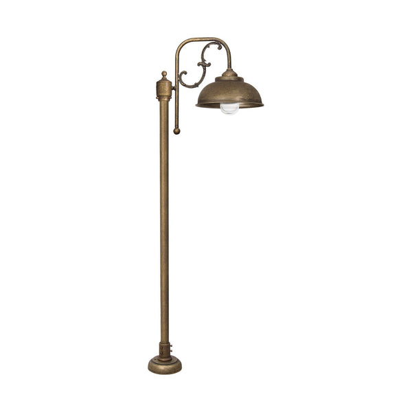 Garden Bollard Light With Pole Antique Brass Lipari Ghidini 1849