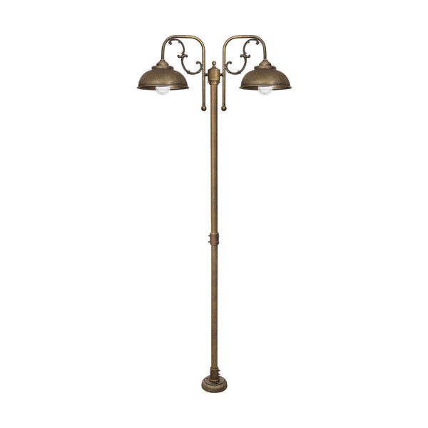 Garden Post Lights With Pole Brass Industrial Lipari Ghidini 1849