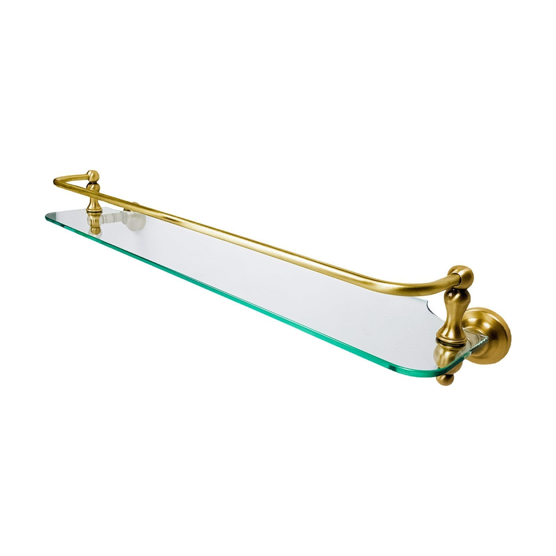 Glass Bathroom Shelf Premium Brass Rail Ottavia Ghidini 1849
