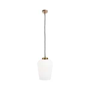 Glass Pendant Light White Large Tulip Brass Talis | Ghidini 1849