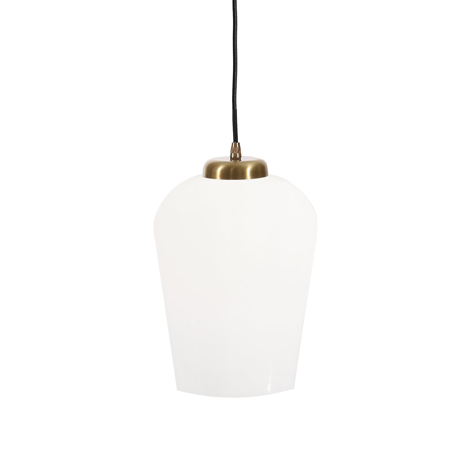 Glass Pendant Light White Large Tulip Brass Talis | Ghidini 1849