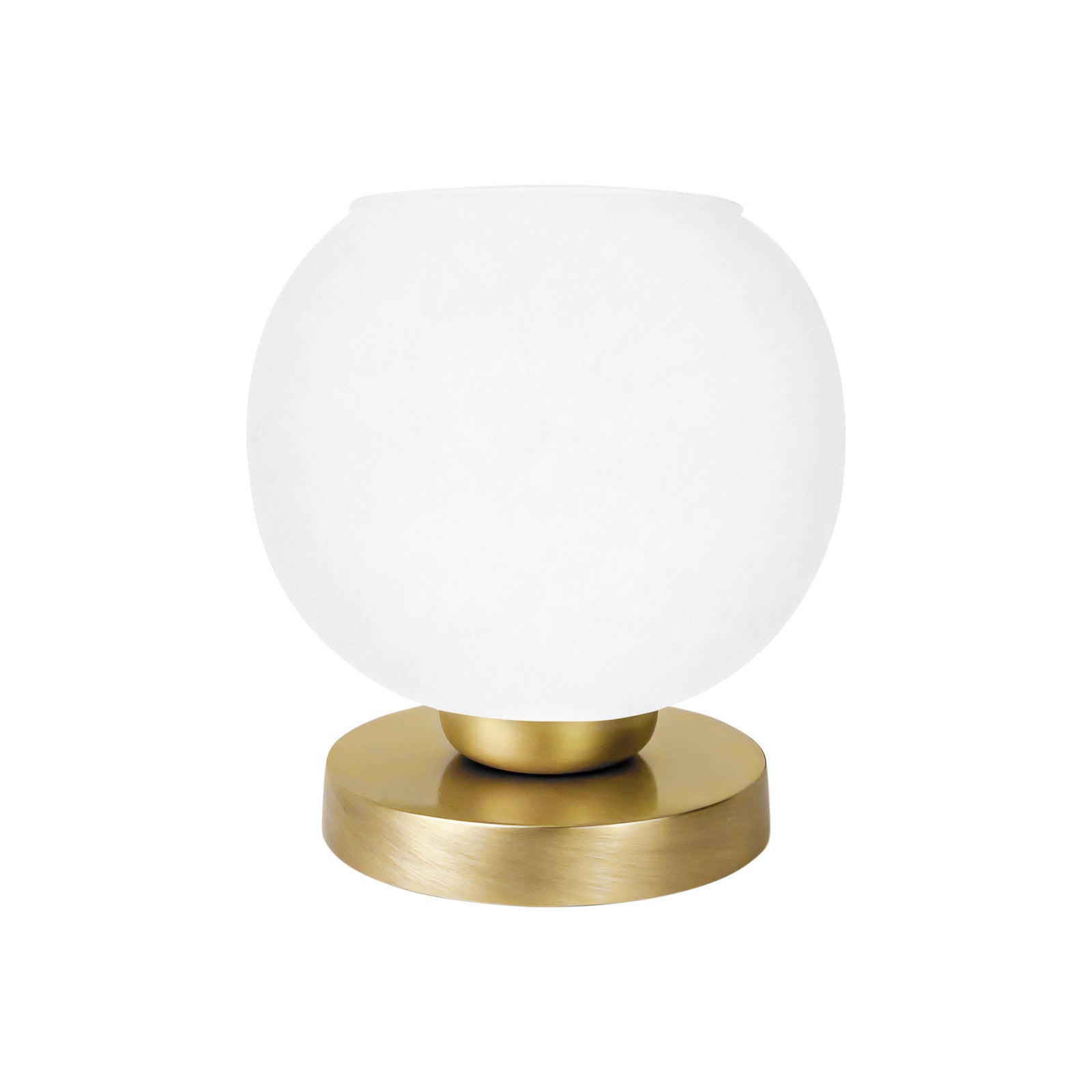 Globe Bedside Lamp Bronze Brass White Satin Glass | Ghidini 1849