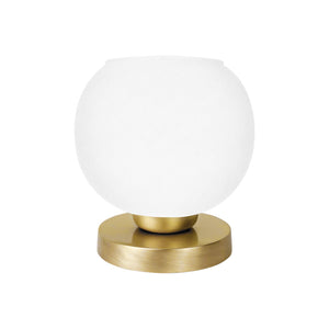 Globe Bedside Lamp Bronze Brass White Satin Glass | Ghidini 1849