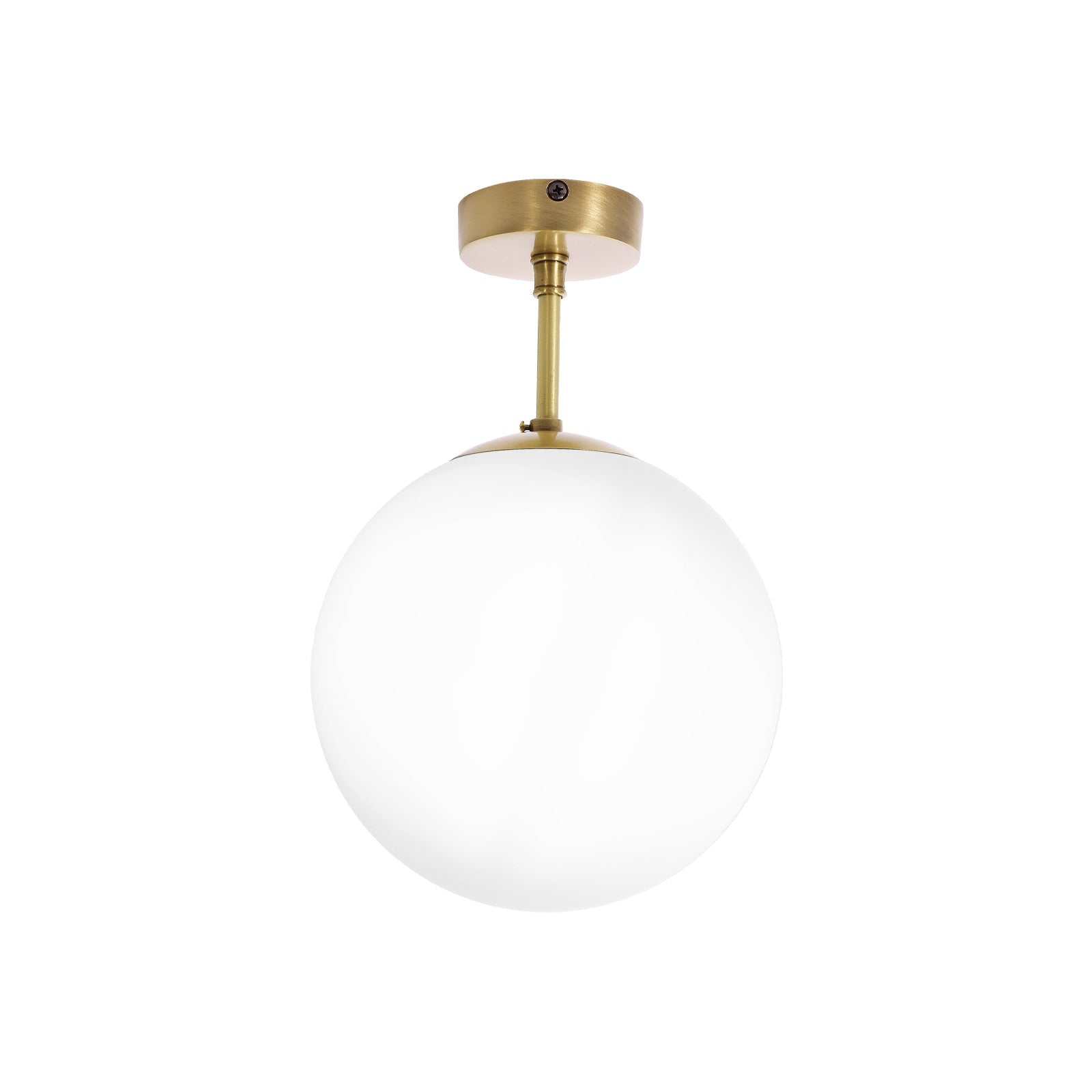 Globe Ceiling Light Brass Small Opal Glass Musa | Ghidini 1849