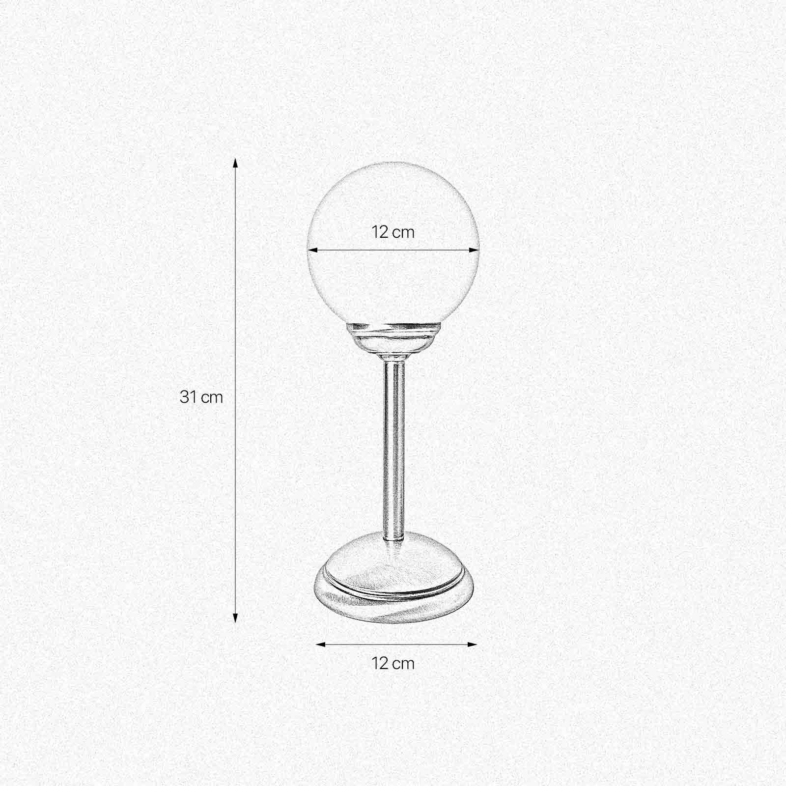 Globe Table Lamp in Brass and White Glass | Ghidini 1849