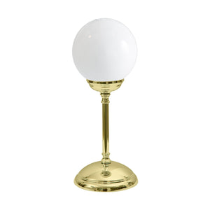 Globe Table Lamp in Brass and White Glass | Ghidini 1849