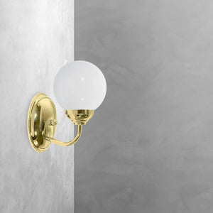 Globe Wall Lamps for Bathrooms in Polished Brass by Ghidini 1849